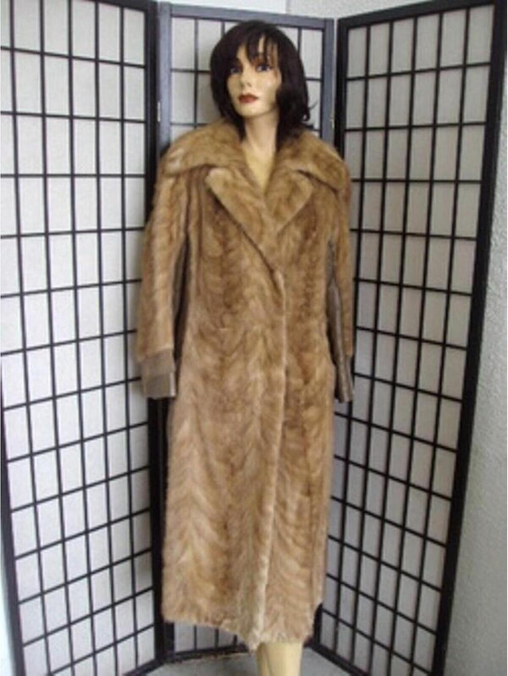 ! MINT NATURAL CANADIAN PASTEL MINK FUR PAW COAT JACKET WOMEN WOMAN SZ 4-6 SMALL